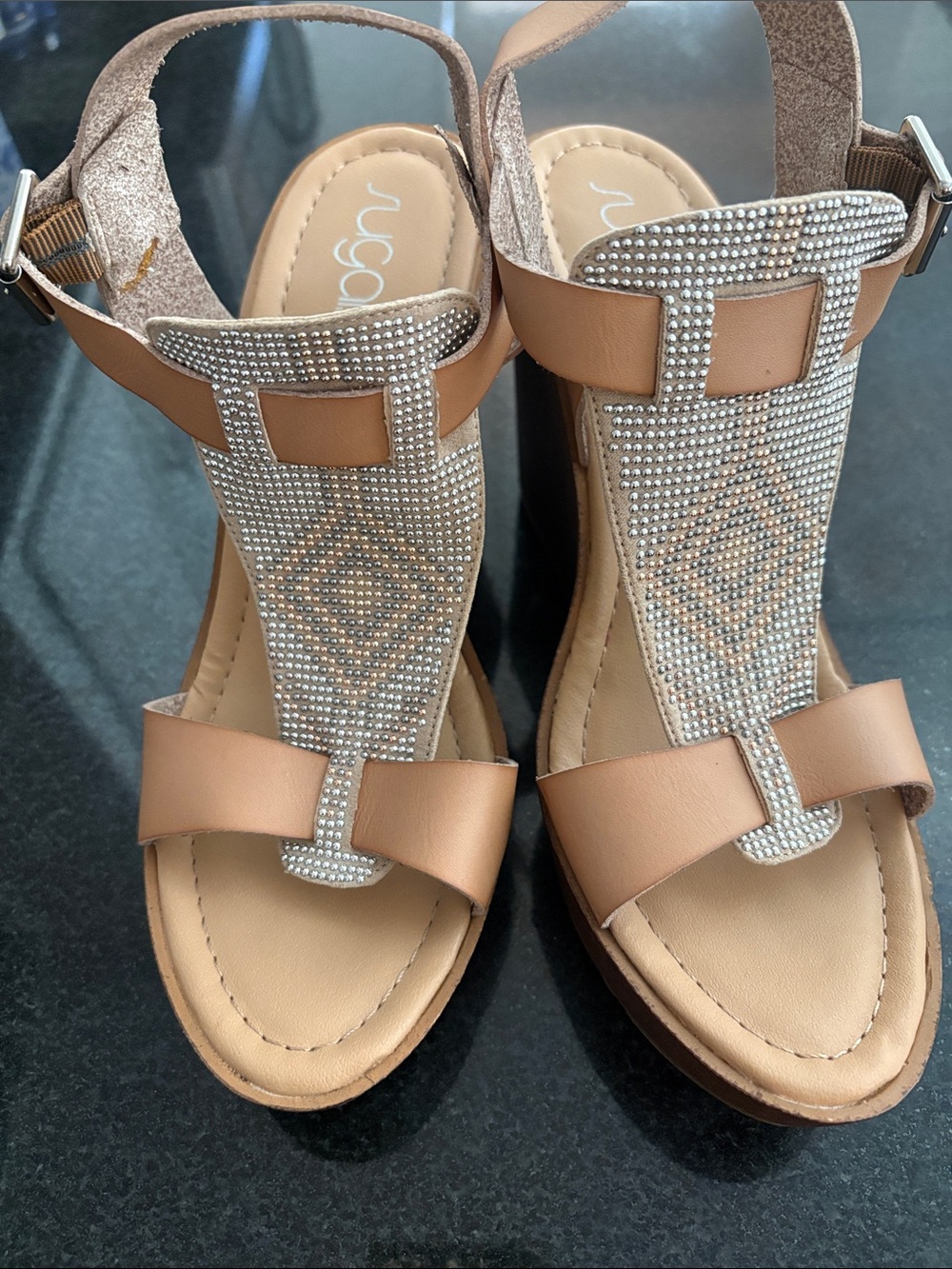 Tan T-Strap Sandal